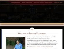 Tablet Screenshot of poloniarestaurant.com